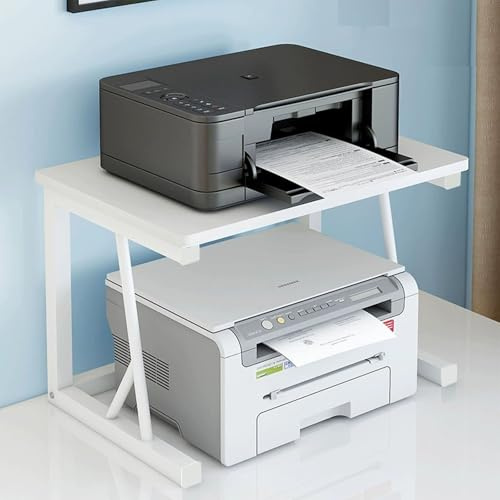 Kompakter Druckerständer & Multifunktionales Schreibtischregal – Platzsparendes Aufbewahrungsregal für Bürobedarf, Faxgerät, Scanner und Dateien – Weiß (26,9 cm) – Perfekt für kleine Räume