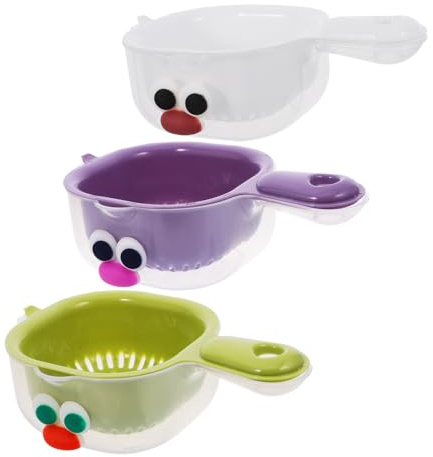 DOITOOL 3 Set Cesti Drenanti per Frutta e Ortaggi Doppio per Lavaggio e Scolatura Contenitore Compatto per Cucina e Casa Facile da Pulire Colori Pastello Beige Verde