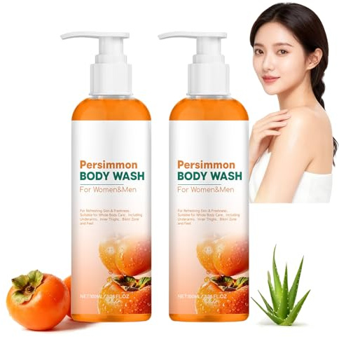 Persimmon Body Wash contra el olor corporal, eliminador de olores no enemigos para el olor de edad, fuerte eliminador de olores y gel de ducha desodorante, cuidado de lavado para mujeres y hombres