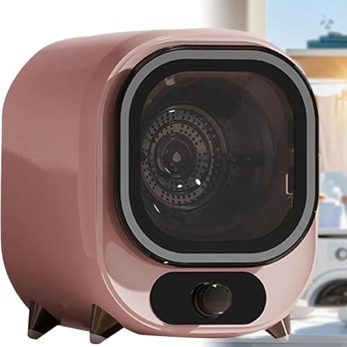 GmhXylophyte Compact & Mini Spin Dryer, Small Condenser Tumble Dryer, Vented Tumble Dryer, 0.8kg Capacity, for Counter Top Or Wall Mounted Use, for Home Pink