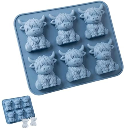 Mini-Hochlandkuh-Eiswürfelform, 3D-Kuh-förmiges Flexibles Silikon | Eisform in Rinderform, Kühlwürfel-Herstellungswerkzeug Für Schokolade,für Getränke, neuartige Kuh-Osterformen, perf