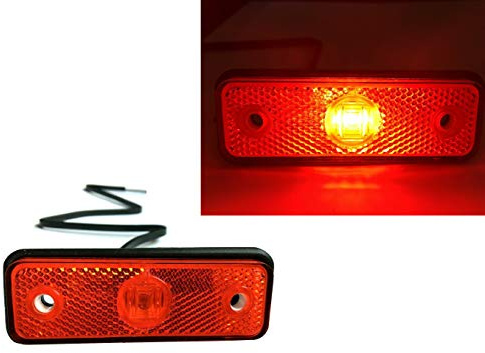 2x ROT LED Begrenzungsleuchte 12V 24V Umrissleuchte Anhänger LKW E-9 102x36x17