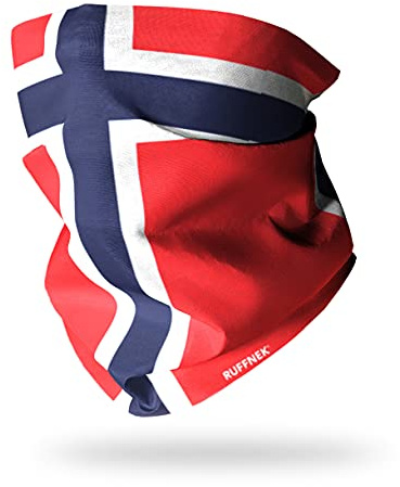 Ruffnek FLAG OF NORWAY Multifunctional Neck Warmer Tube Scarf Snood - Men, Women & children - ONE SIZE