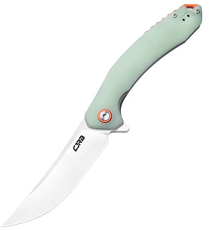 CJRB Small Folding Pocket Knife with Stonewash AR-RPM9 Steel Blade and G10 Handle Tactical Knife for Men Womens EDC Outdoor Survival Camping Hunting Hiking, Gobi(J1906) Natural Green