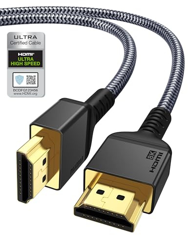Maxonar 8K Ultra High Speed ​​HDMI® Kabel 1m, (Zertifiziert) HD 48Gbit/s Hochgeschwindigkeit 8K60 4K144 eARC HDR10 4: 4: 4 HDCP 2.2 & 2.3 Dolby Kompatibel mit/PS5,Xbox-Serie X/Roku/Sony/LG-Fernseher