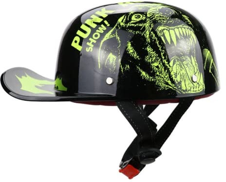 Ruiqieor Jahrgang Jethelm Motorradhelm Baseball Cap Light Retro Motorradhelm Jethelme Roller Scooter Helm Für Männer Und Frauen (Black,L(56-58cm))