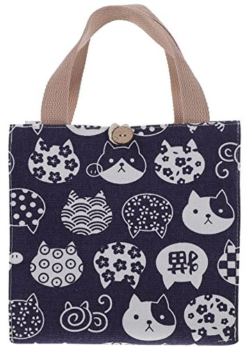 NUOBESTY Borsa Termica Isolata Per Pranzo Con Design Di Gattino Giapponese Borsa Porta Pranzo Riutilizzabile e Leggera Per Ufficio Picnic e Scuola