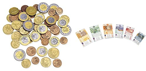 Learning Resources Euro Learning Pack di Risorse per L'Apprendimento Set di 60 Banconote + Set di Monete in Euro (Set da 100)