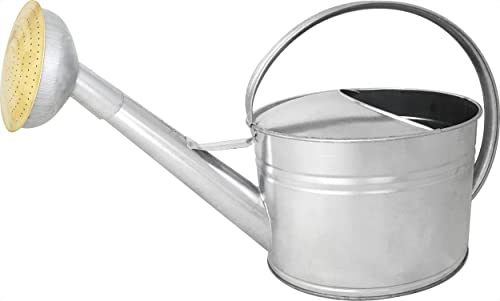 Arrosoir 6L Acier Galvanisé – Pomme Métal Grille Laiton, Arrosage Précis – Jardin, Potager, Grande Surface, Anse Ergonomique - 020540
