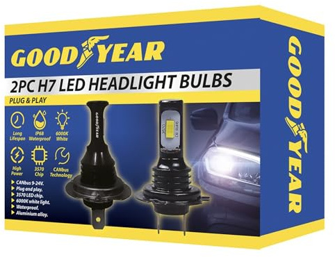 Goodyear 2 X H7 LED Car Headlight Bulbs Plug Play 6000K CANbus Replace Xenons