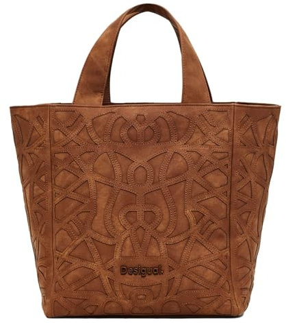 Desigual Accessories PU Hand Bag, Sac à Main en polyuréthane Femmes, Marron, One Size