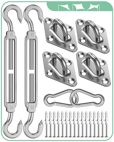 Sonnensegel Befestigungsetz Sonnensegel Zubehör: Edelstahl Karabiner Haken Spannschlösser M6
