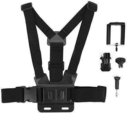 Denash Sangle de Poitrine pour Téléphone Portable, Support de Sangle de Poitrine monté sur Harnais, Clip de Téléphone Universel pour Support de Photographie, Stable et Haute fiabilité