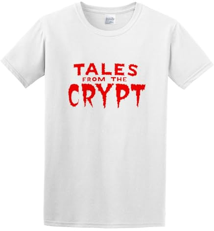 TqaSerHqs Tales from The Crypt Logo Graphic T-Shirt White XL