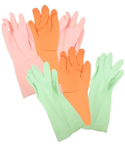 MAGICLULU 3paare Spülhandschuhe Wiederverwendbar Küchenhandschuhe Rutschfest Reinigungshandschuhe Für Geschirrspülen Haushaltshandschuhe Zum Waschen
