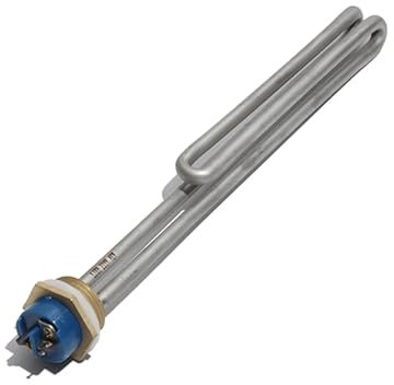 AUPERS 1 Inch/DN25 Thread 201 Stainless Steel Foldback Screw In Type Water Heater Element 1KW/2KW/3KW/4KW/6KW Electric Heating Tube Reality(110V,3KW 230mm 201SUS)