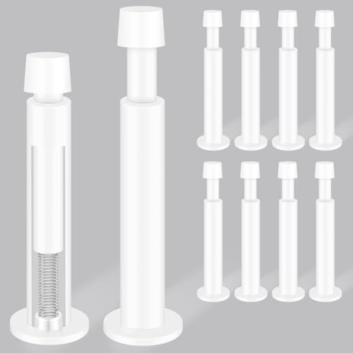 KOLAKO Door Stoppers, 10 Pack Door Stop, 4.4 Inch Door Stopper for Wall, White Long Doorstop with Soft Rubber Bumper Baseboard Door Stops
