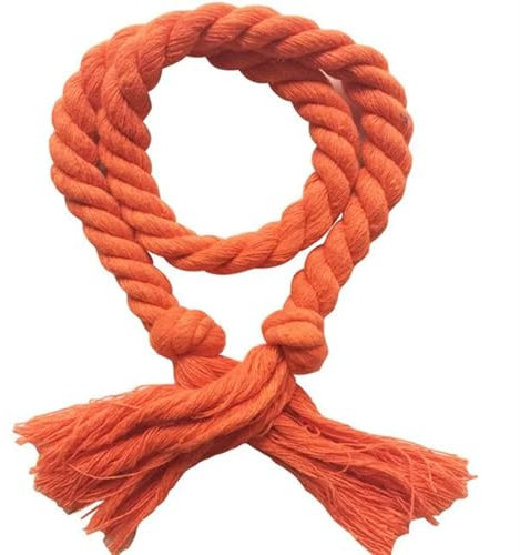 YXINAER Rope Curtain Tie Backs 2Pcs Handmade Tassel Curtain Tieback Multicolor Curtain Buckles Household Decorative Accessories Hand Cotton Linen Rope(Orange)
