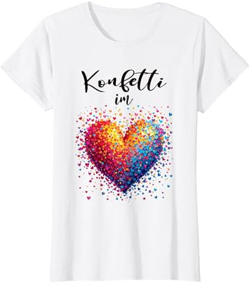 Konfetti im Herzen Karneval Fasching Kostüm Damen T-Shirt