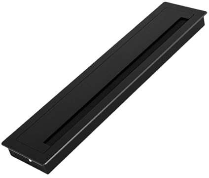 Kabeldurchführungs-Set aus Metall, rechteckig, mit Bürste, Innenseite, Mehrzweck-Metall-Schreibtischdurchführung mit Bürste