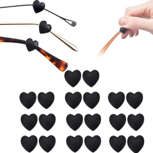 1 Paar herzförmige Silikon-Schlüpfer für Ohrbügel Sportbrille Tempel Zubehör E6d7 Brillenstopper Brille