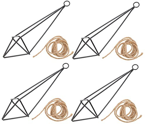 PHENOFICE 4stücke Luftpflanzenhalter Geometrisch Aus Metall Hängend Pflanzenhalter Für Luftpflanzen Hängepflanzenhalter Dekorativ Luftpflanzenregale