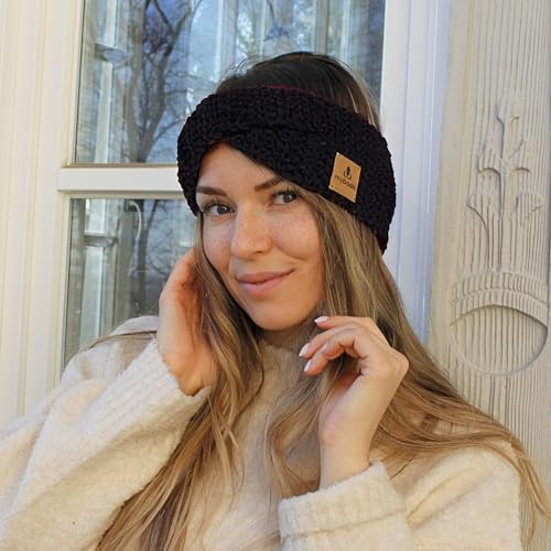 myboshi Häkelset Stirnband Twist aus Samt XS, für Anfänger, inkl. Samt XS Garn, Häkelnadel, Anleitung und Label, 100% Polyester, Schwarz (Lakritz) mit Häkelnadel