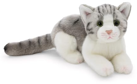 NICI 62600 Chat en Peluche, 20 cm, Gris, Doux, Adorable Compagnon pour câlins et Jeux, Superbe idée Cadeau pour Enfants et Adultes