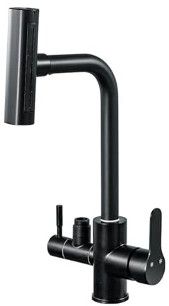 Robinet Cuisine Lave Vaisselle Noir Robinet de Cuisine Pivotant Acier Inoxydable-Noir