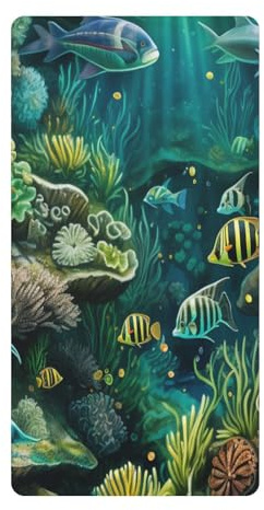 Acuarela Arte OcéAno Animales Sábana de Cuna para Niños Pequeños,Sábanas de Algodón Suave para Bebés Aptas para Colchón Corralito