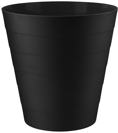 Divan Beds Deals Black Round 6L Waste Bin | Small Trash Can for Kitchen, Bathroom, Office | Compact Plastic Dustbin for Home, Bedroom Desk | Durable Lightweight Garbage Bin Indoor Use