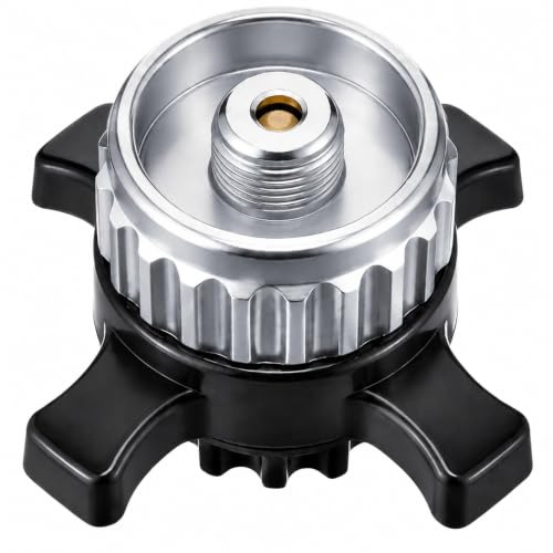 En417 Threaded Gas Cartridge Adapter, Camping Gas Canister Adapter | 7/16 Screw, Portable Canister Connector for Stable Flame, Suitable for Hiking Barbecue Rv Adventures