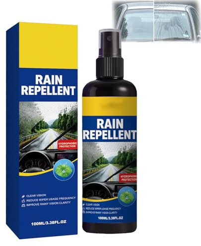 Spray repelente de lluvia para parabrisas, spray repelente de agua de vidrio hidrofóbico, antivaho, suministros de limpieza de automóviles sin rayas, mejora la visibilidad bajo la lluvia (1pc)