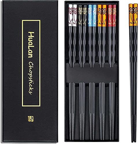 HuaLan Essstäbchen-Serie aus Fiberglas, rutschfest, wiederverwendbar, 5 Paar