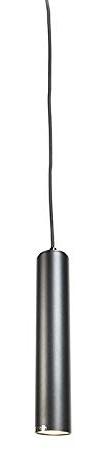 Qazqa Modern Pendelleuchte, Pendellampe - Tuba - Schwarz, 5.5cm, Ideal als Wohnzimmerlampe