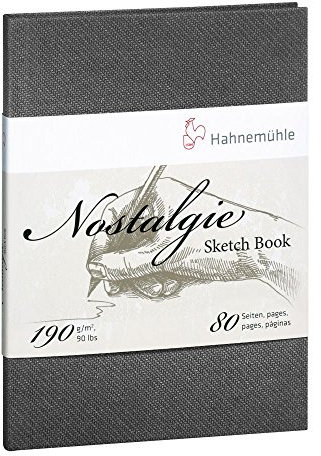 Hahnemühle Nostalgie Skizzenbuch, Premium Zeichenbuch, 190 g/m², naturweiß, 80 Seiten, DIN A4 - Portraitformat