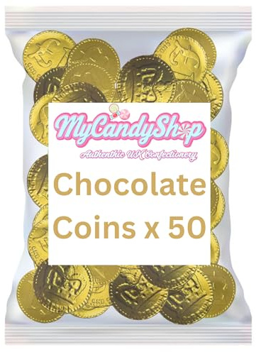 Cathys Candy Cart 50 x pièces d'argent au Chocolat au Lait sur Le thème des Pirates de la Feuille d'or: Butin, Sacs de fête, Prix Pinata, Chasse à l'oeuf de Pâques
