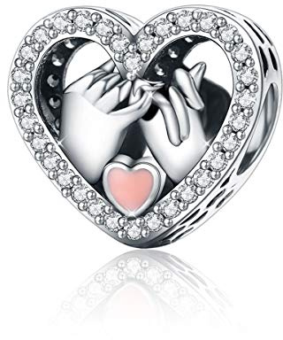Ciondolo a forma di cuore in argento Sterling 925, compatibile con braccialetti Pandora, idea regalo, come promessa d’amore Stile 1