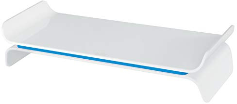 Leitz Ergo WOW verstellbarer Monitorständer, Zwei Höheneinstellungen, Blau/Weiß, 65040036