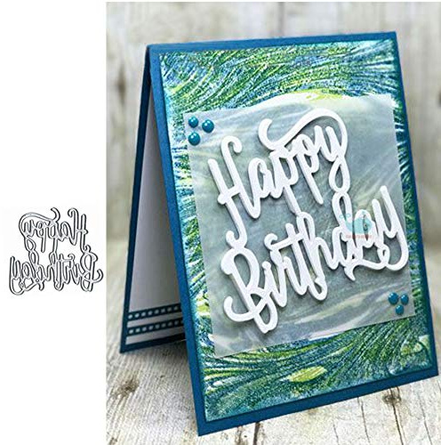 Metall-Stanzformen mit Aufschrift Happy Birthday, für Geburtstagsparty, Einladung, Stanzschablonen zum Basteln, Scrapbooking, Alben, dekorative Prägepapier-Schablonen für Kartenherstellung