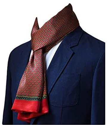 UK_Stone Halstuch Herren 100% Seide Schal Vintage Pattern Seidenschal Herrenschal,