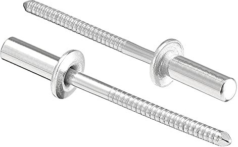 sourcing map 100 Stück Blindniete 304 Edelstahl Ziehniete Niete Dekoration Nieten 4mm Durchmesser 13mm Grifflänge Silberfarben