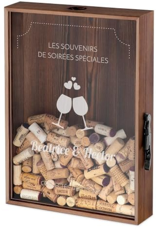 Maverton Boîte Personnalisée aux bouchons Couples, Coffret personnalisé | Pour couples mariés, Cadeau Personnalisé, Ouvre-bière inclus, Cadeau Mariage, Cadeau couple, Cadeau Noel, spéciale