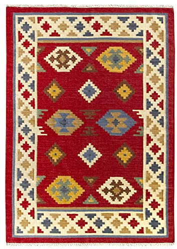 HAMID - Alfombra Kilim Lori con Diseño Oriental, 100% Lana, Alfombra Kilim, Tejido a Mano, Alfombra de Pasillo, Salón, Dormitorio, Sala de Estar, Entrada (D.3, 230x160 cm)…