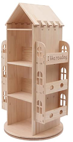 KIOPOWQ Bücherregal Regal Holzregal Standregal Büroregal Aktenregal 360 Drehbares Multifunktionale Lagerregal Drehbares Bücherregal 116 * 59 * 59cm