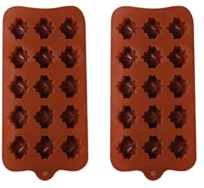 Healvian 2 Pièces Moule à Feuilles De Chocolat Moules à Chocolat Feuille D'érable Moules à Fondants Chocolat Silicone Moules à Sucette Feuille Dérable Pâtisserie Lettre 3d Pâte Polymère