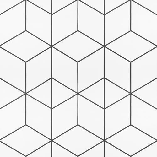 Timeet 44x300cm Self Adhesive Wallpaper White and Black Peel and Stick Wallpaper Geometric Sticky Back Vinyl Black Lines Geo Contact Paper Texture Wall Covering Waterproof Decorative Removable Film