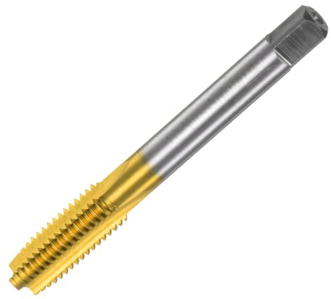 QUARKZMAN Metrisches Gewindebohrer M10 x 1.5 H2 Titanbeschichtet M35 Hochgeschwindigkeitsstahl Gerade Nut Schraubengewinde Fräsmaschine Gewindeschneider Gewindeschneidwerkzeug