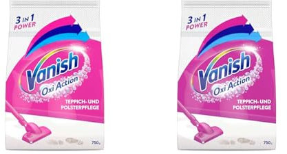 Vanish Oxi Action Polster- und Teppichreiniger Pulver – 1 x 820 g - Großflächen Reinigungsmittel für Teppiche und Polster gegen Schmutz, schlechten Geruch und Staub (Packung mit 2)