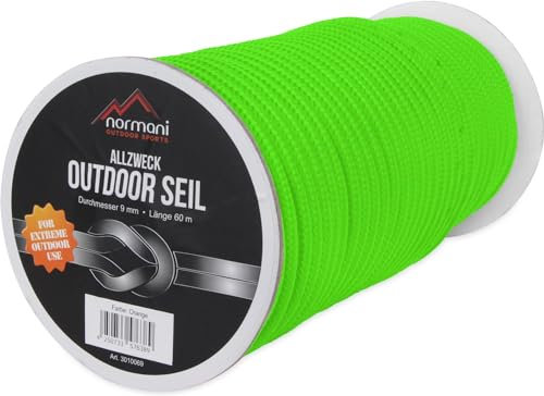 Allzweck-Outdoor-Seil, 9 mm x 60 Meter Grün 60 m